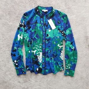 Calvin Klein Blue-Green Button Down Blouse